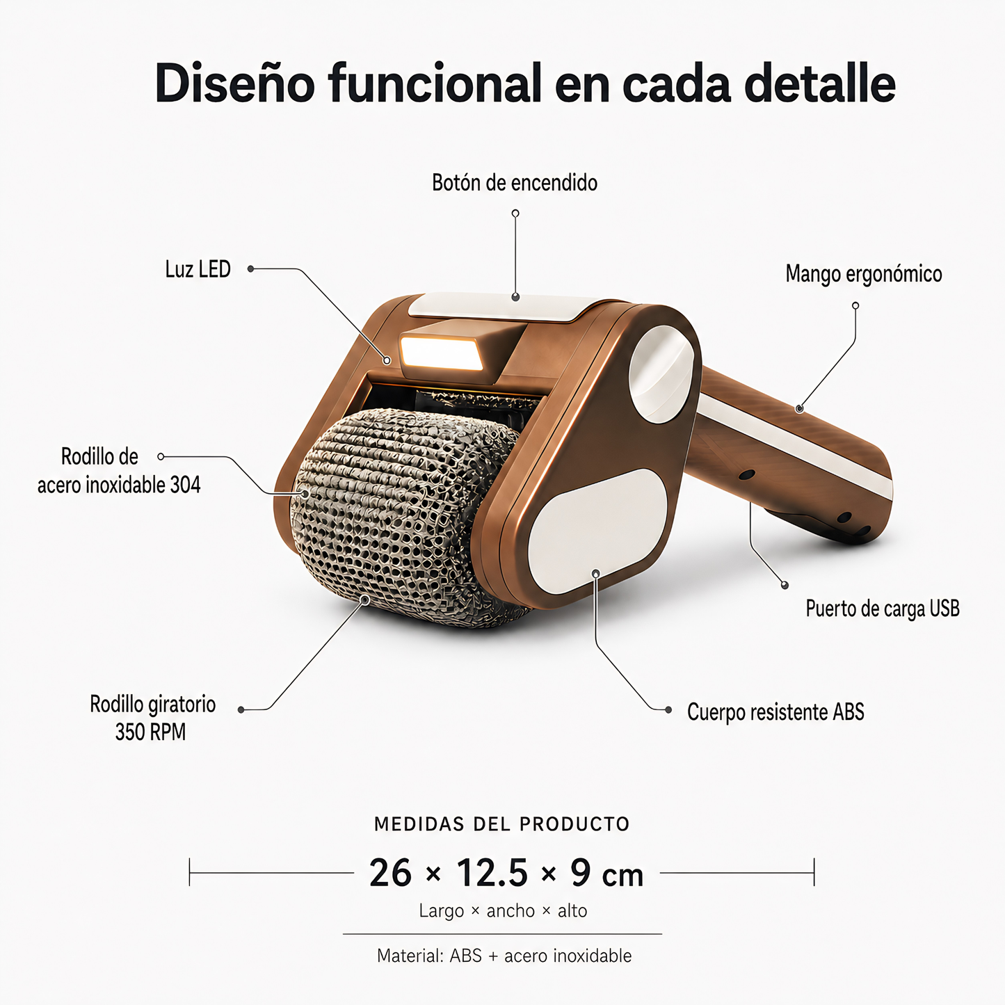 Cepillo Eléctrico Giratorio para Parrilla